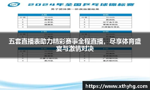 五套直播表助力精彩赛事全程直播，尽享体育盛宴与激情对决